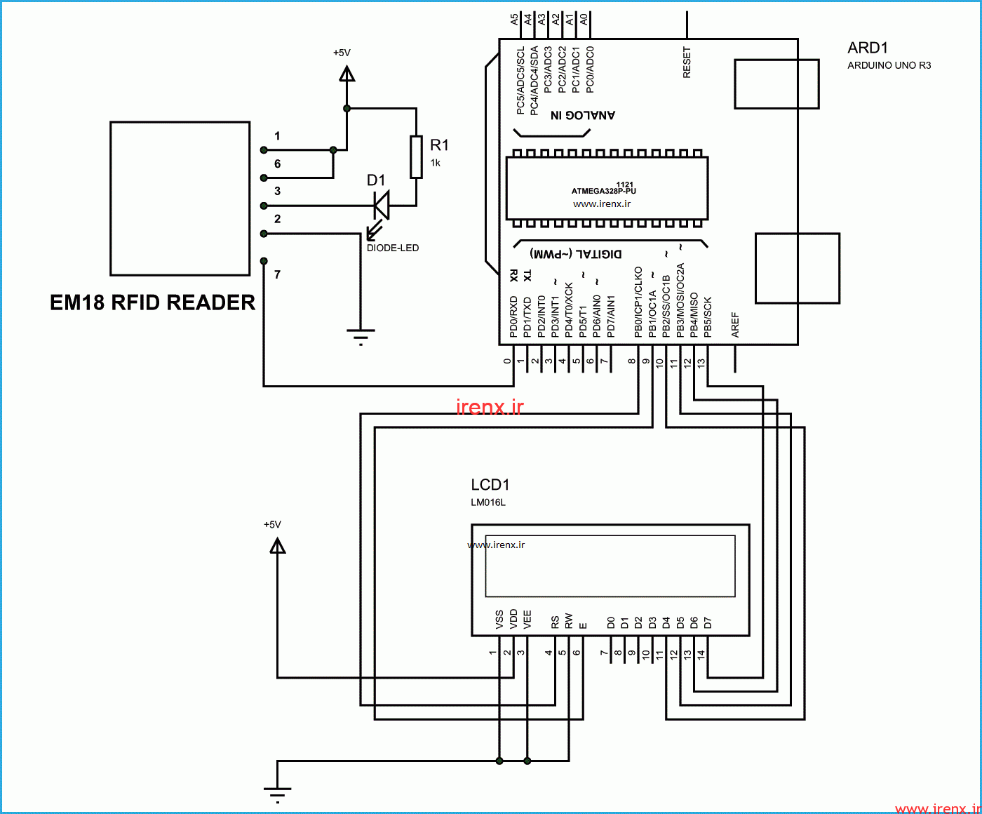 مدار راه اندازی ماژول RFID با برد آردوینو