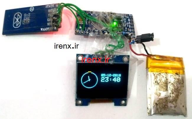 نمایش ساعت در ماژول نمایشگر OLED