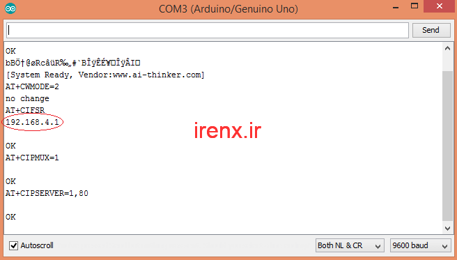 آدرس IP ماژول وای فای ESP8266