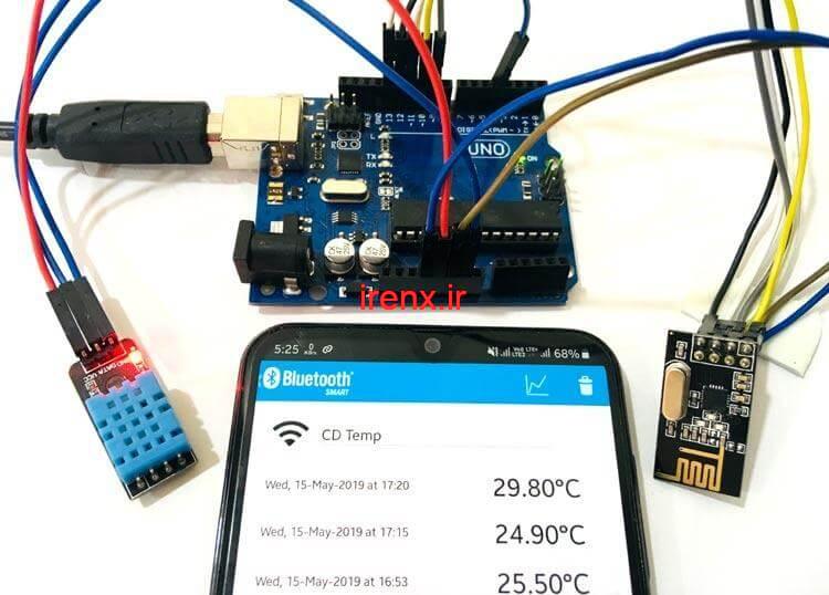 Данные датчика. Nrf24l01 Bluetooth Arduino. Nrf24l01 dht11 Arduino. Nrf24l01 DHT sensor telefon. Ардуино ардуино Bluetooth датчик.