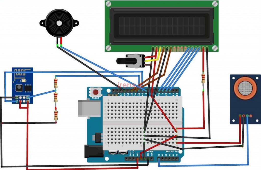 مدار پروژه بررسی آلودگی هوا با آردوینو