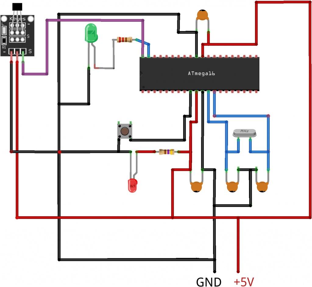 مدار اتصال سنسور هال به AVR