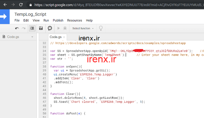 نوشتن اسکریپت در Google Sheet