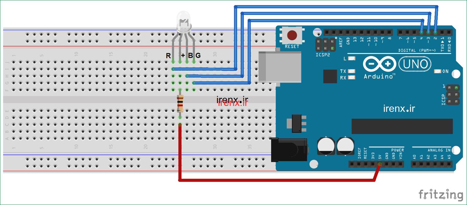  شماتیک و توضیحات مدار پروژه کنترل LED RGB