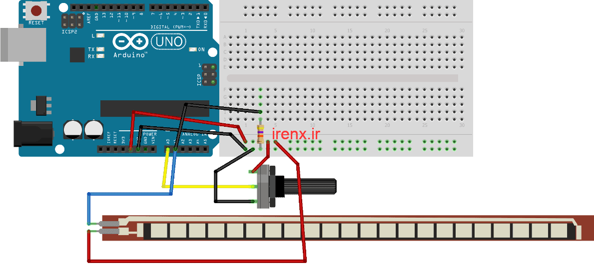 شماتیک مدار کنترل بازی با Arduino