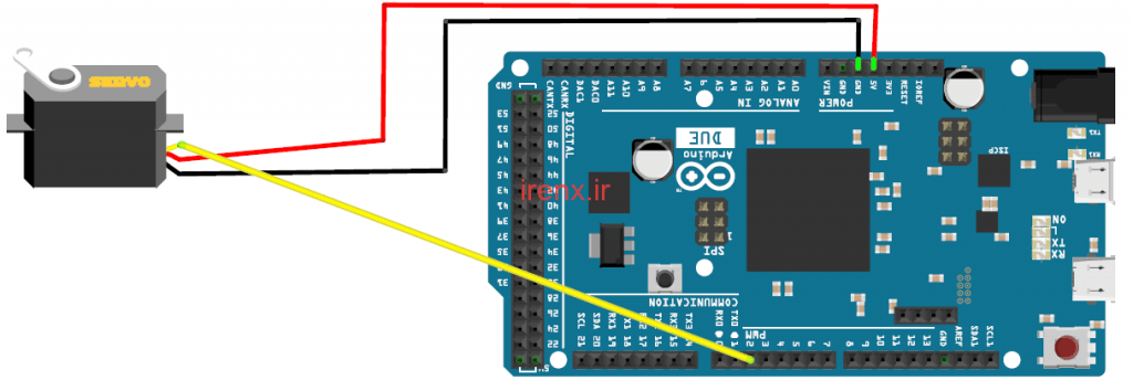 پروژه کنترل سروو موتور با برد Arduino Due