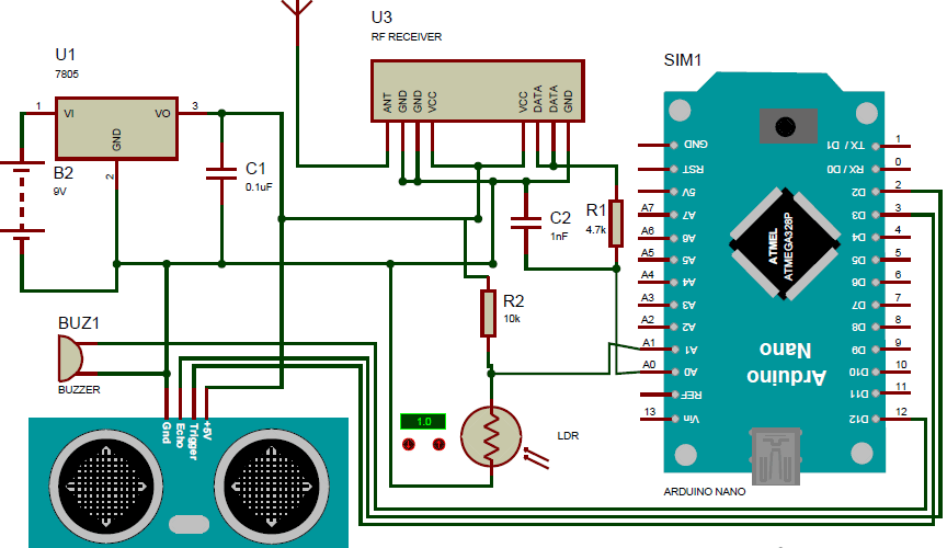 چوب دستی الکترونیکی برای افراد نابینا با آردوینو