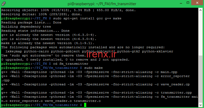 کامپایل برنامه C برای فرستنده رادیویی