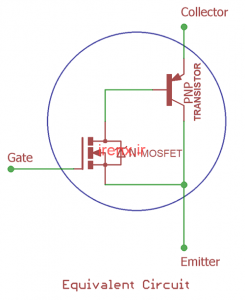 مدار و نماد معادل IGBT