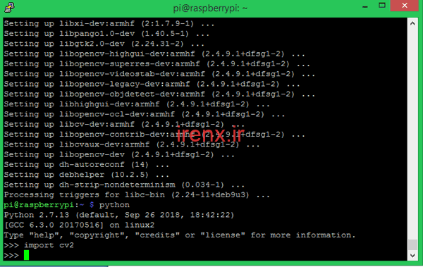 بررسی نصب OpenCV در رزبری پای