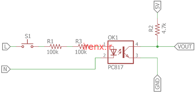 اپتوکوپلر برای تشخیص ولتاژ AC