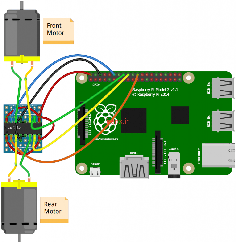 آموزش ساخت ربات کنترلی با بلوتوث android و Raspberry pi