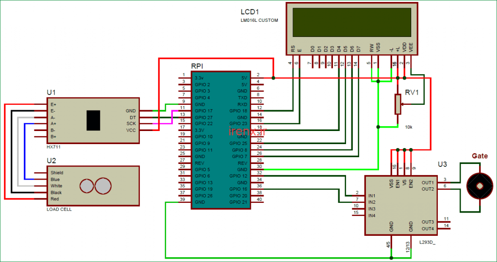 شماتیک پروژه دروازه اتوماتیک با Raspberry pi