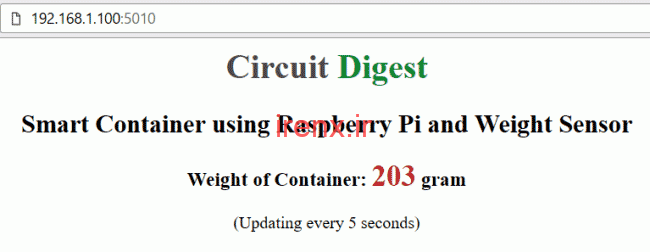 هشدار کم شدن وزن ظرف هوشمند