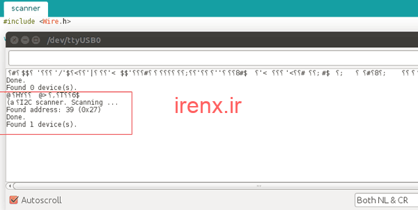 کد یافتن آدرس کنترل کننده I2C
