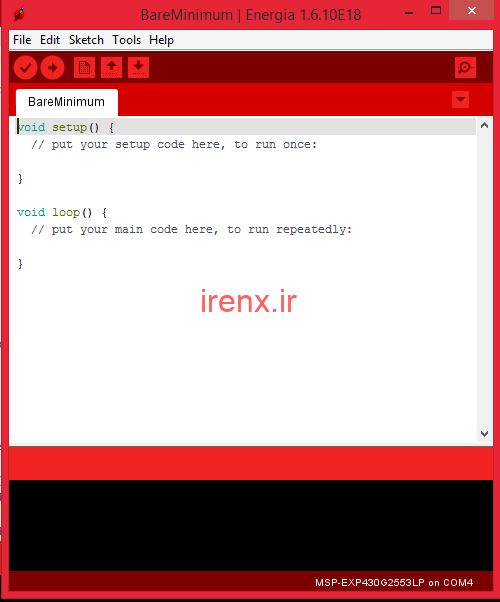 نرم افزار برنامه نویسی (IDE) برای لانچ پد MSP430