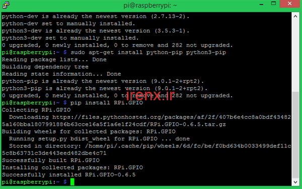 آموزش نصب بسته RPi.GPIO