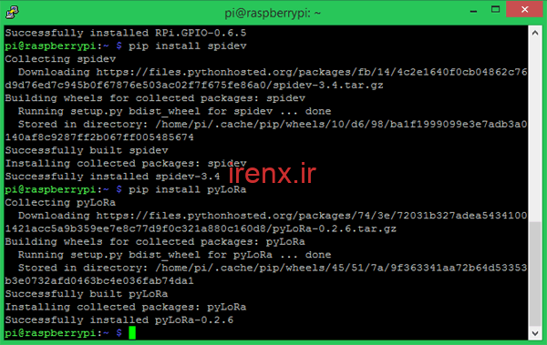 نصب پکیج پای لورا برای RAspberry pi