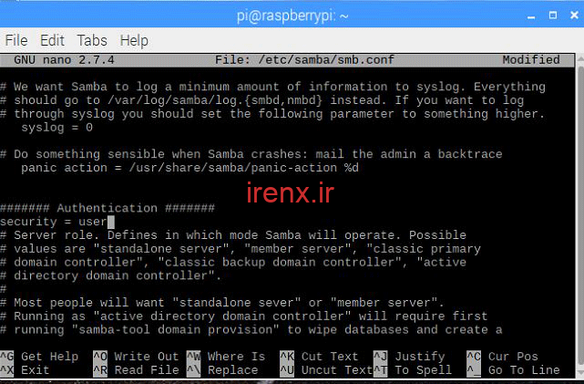تنظیم سرور Samba File در رزبری پای