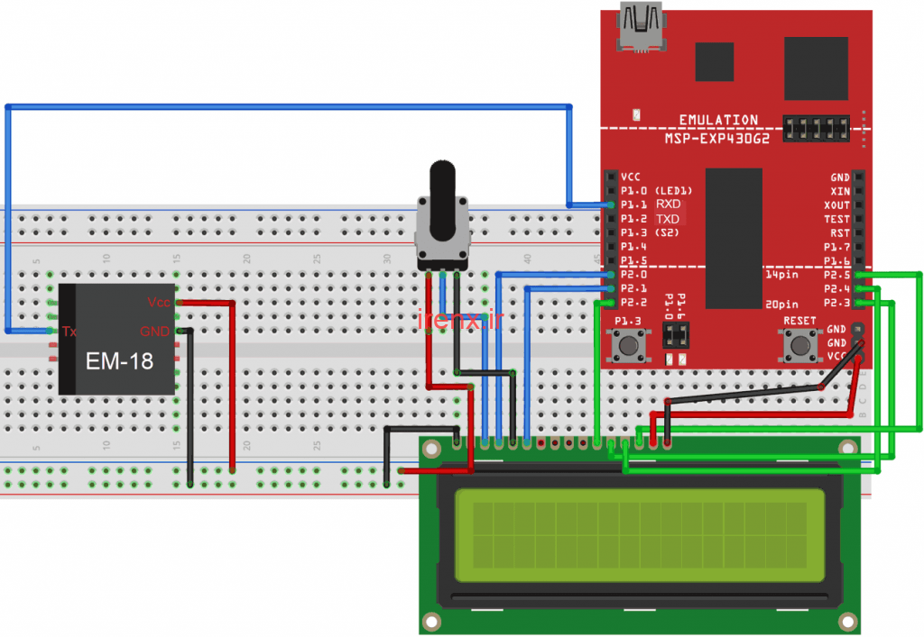 مدار پروژه RFID با MSP430