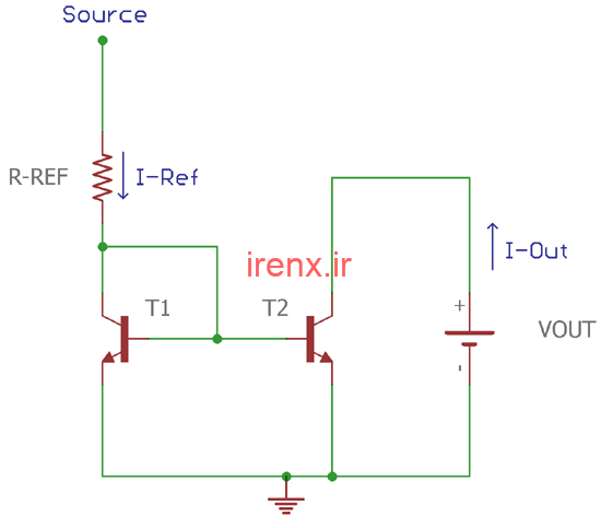 مدار جریان آینه با ترانزیستور