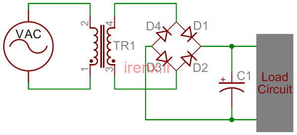 طراحی مدار فیلتر تغذیه با خازن