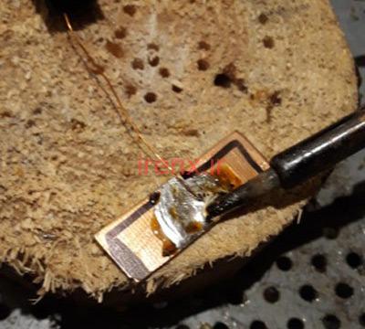 اتصال سیم پیچ هسته هوا با قلع به PCB