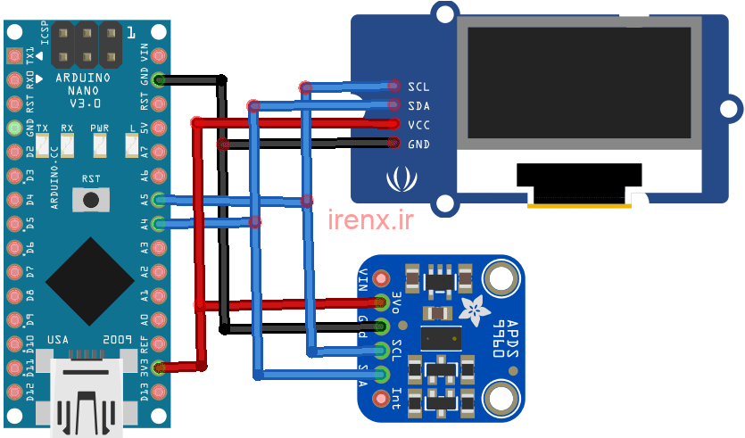 مدار پروژه کنترل آسانسور با حرکت دست
