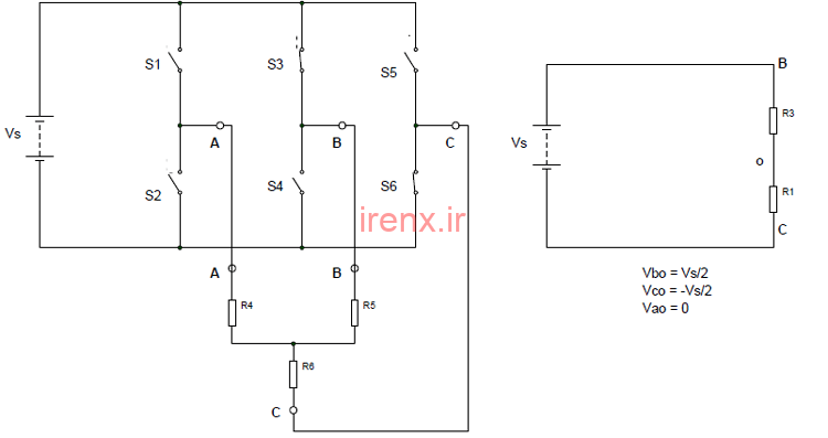 مرحله نهایی تحلیل مدار اینورتر 3 فاز