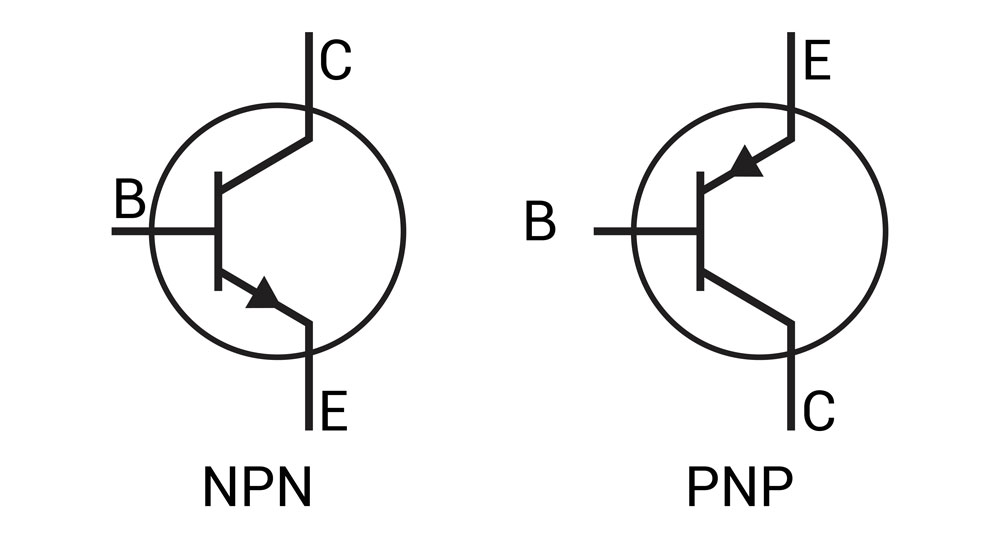 نماد ترانزیستور NPN و PNP