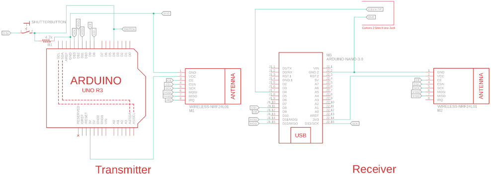 شماتیک مدار شاتر بی سیم دوربین