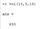 محاسبه حجم مکعب در متلب