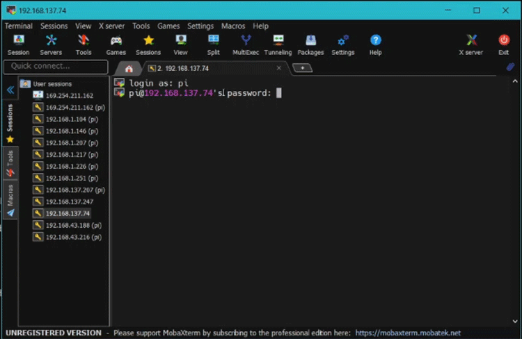 نام کاربری و رمز پیشفرض رزبری پای