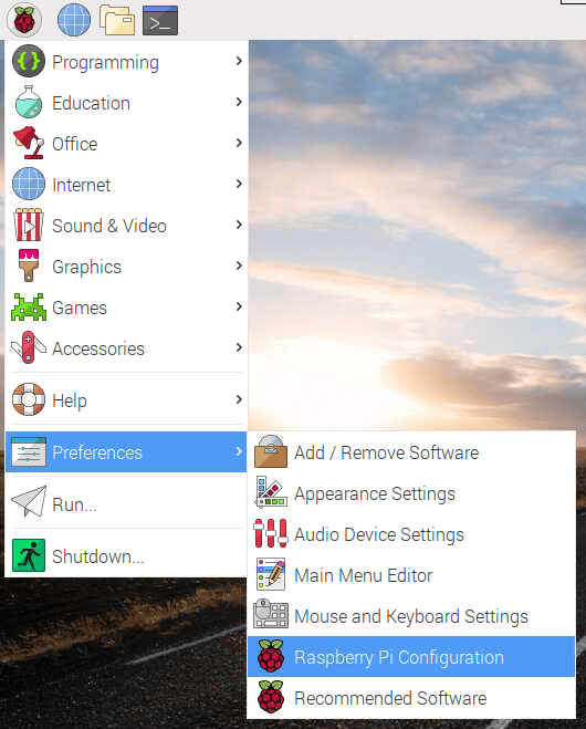 تنظیمات پیکربندی بندی دوربین رزبری پای