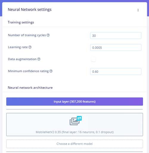 انتقال یادگیری در edge impulse