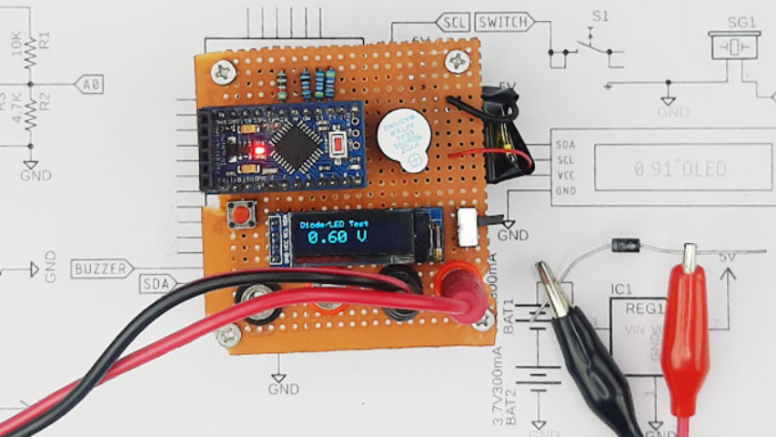 تست ولتاژ دیود با مولتی متر آردوینو