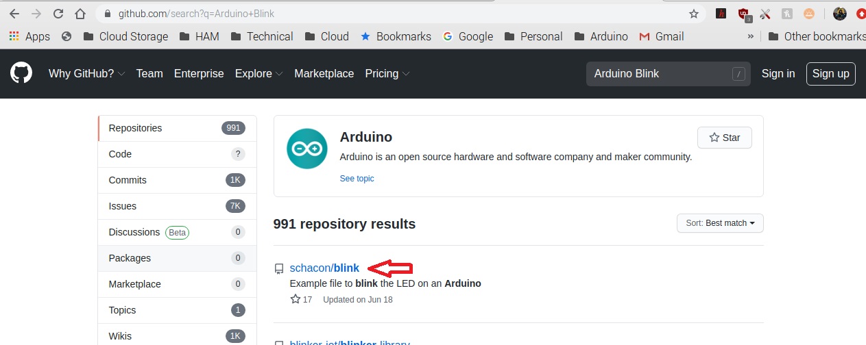 Arduino Blink در رزبری پای