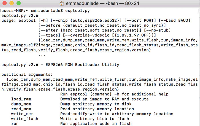 کار با ESPtool esp32