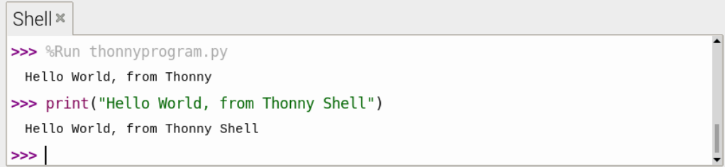 شکل 14: Thonny Interactive