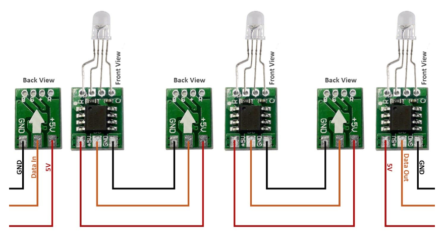 اتصال پشت سر هم ال ای دی WS2811