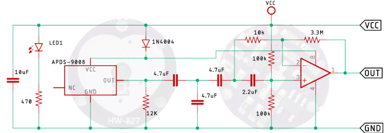 مدار داخلی سنسور نبض و ضربان قلب