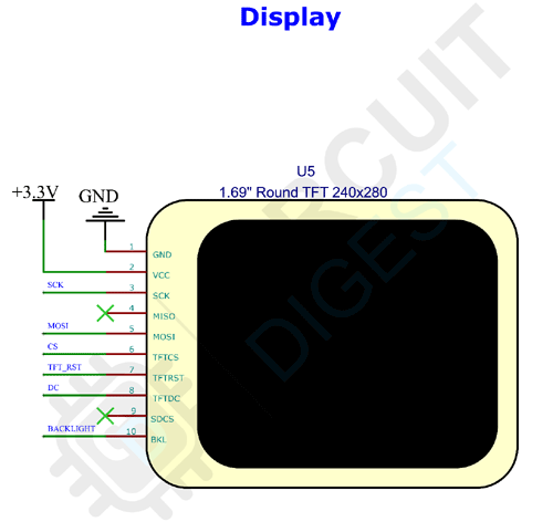 مدار اتصال اسیلوسکوپ با ESP32