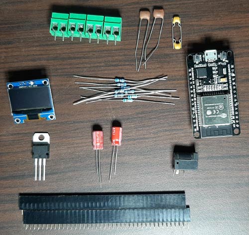 قطعات لازم برای ساخت پاورمتر با ESP32