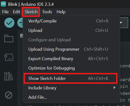 مشاهده پوشه کد آردوینو