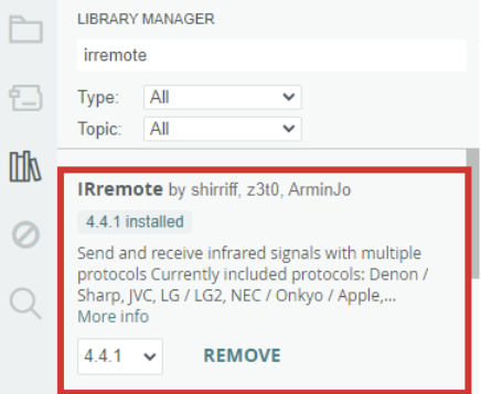 نصب کتابخانه IR Remote آردوینو