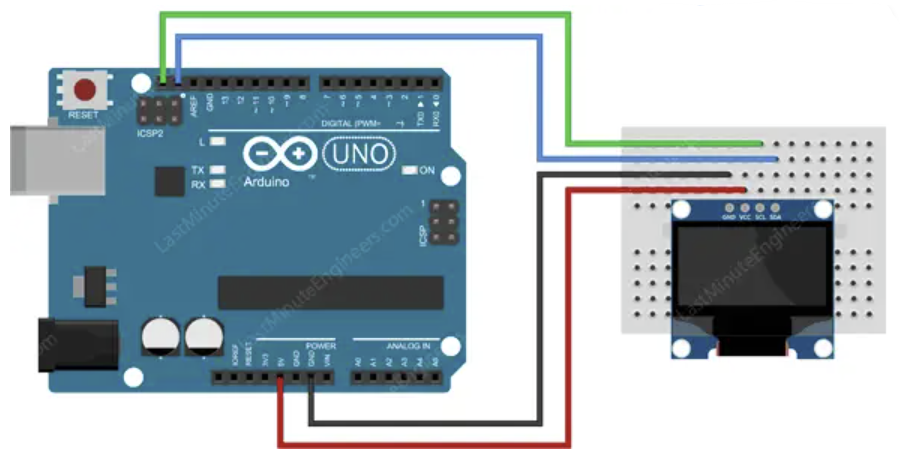 اتصال OLED I2C به آردوینو