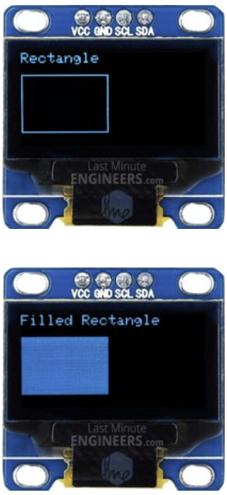 رسم مستطیل در نمایشگر OLED