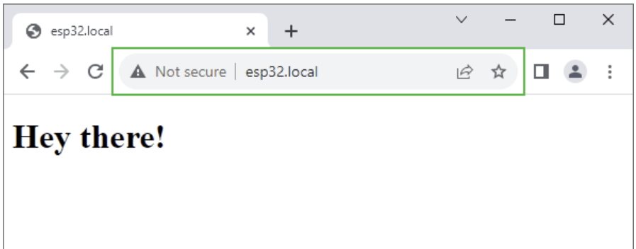 اسکرین شات دسکتاپ وب سرور esp32 mdns