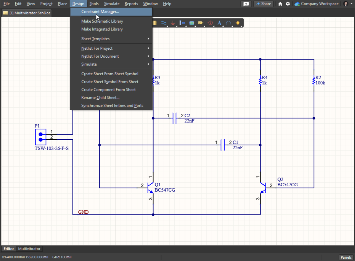 تعریف قانون فاصله (Clearance Constraint)