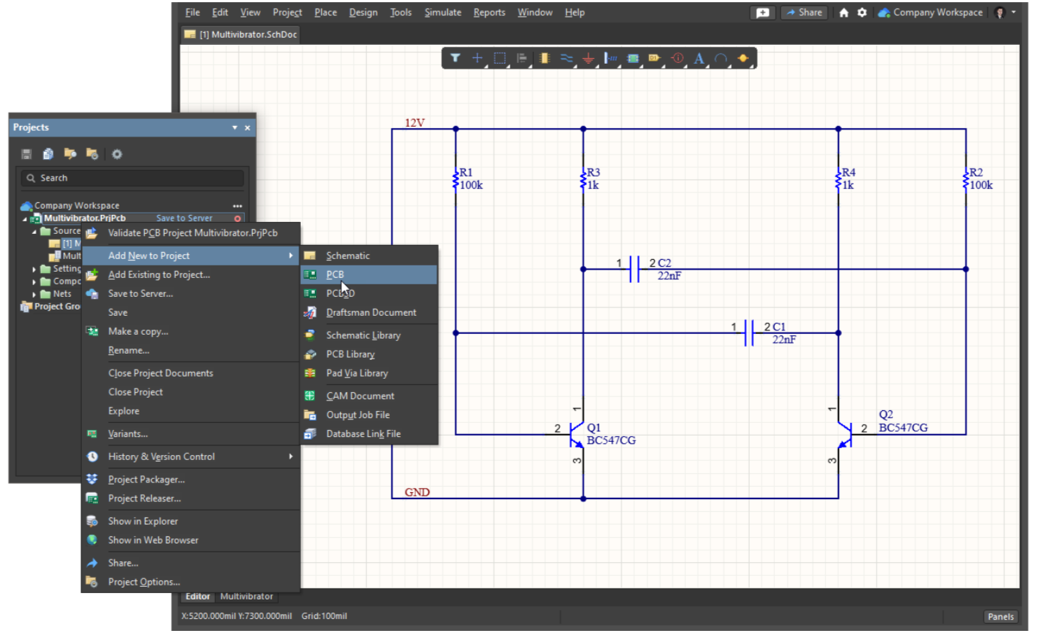 ایجاد فایل PCB در آلتیوم دیزاینر